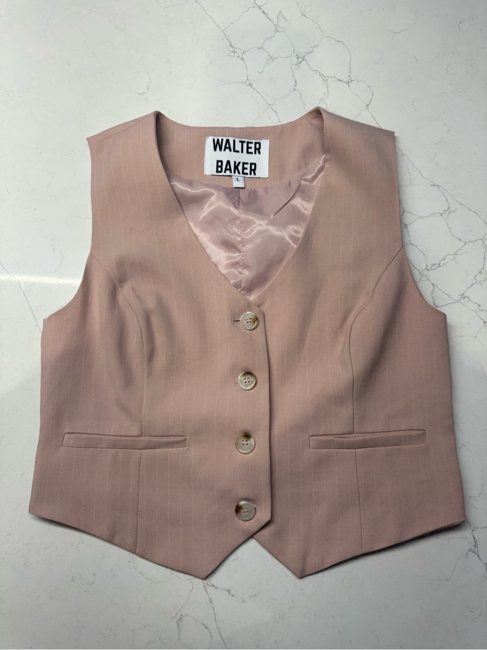 Dusty Rose Pinstripe Vest